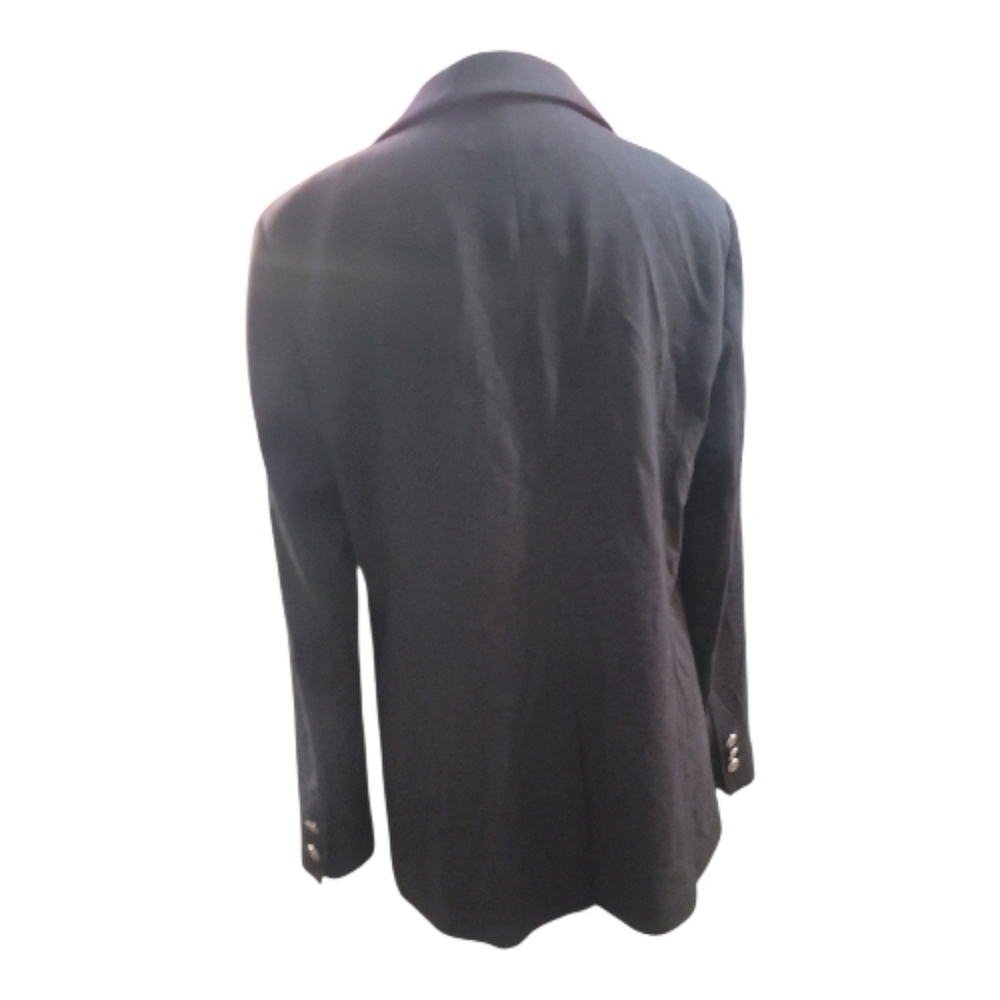 Talbots Dark Blue Denim look suit Jacket blazer 12 office workwear - Picture 9 of 9